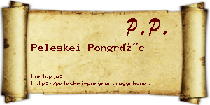 Peleskei Pongrác névjegykártya